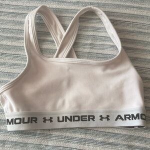 Under Armour youth, small white and black sports bra